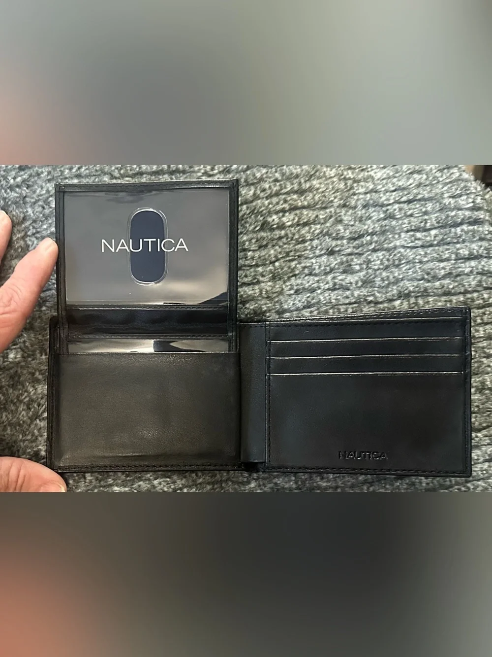 Nautica Bifold Black Passcase Wallet
